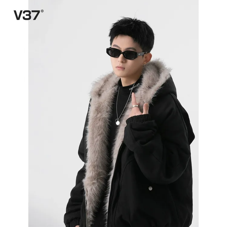 男势美式座山雕棉服外套男2025秋冬季vintage毛领痞帅高街休闲夹