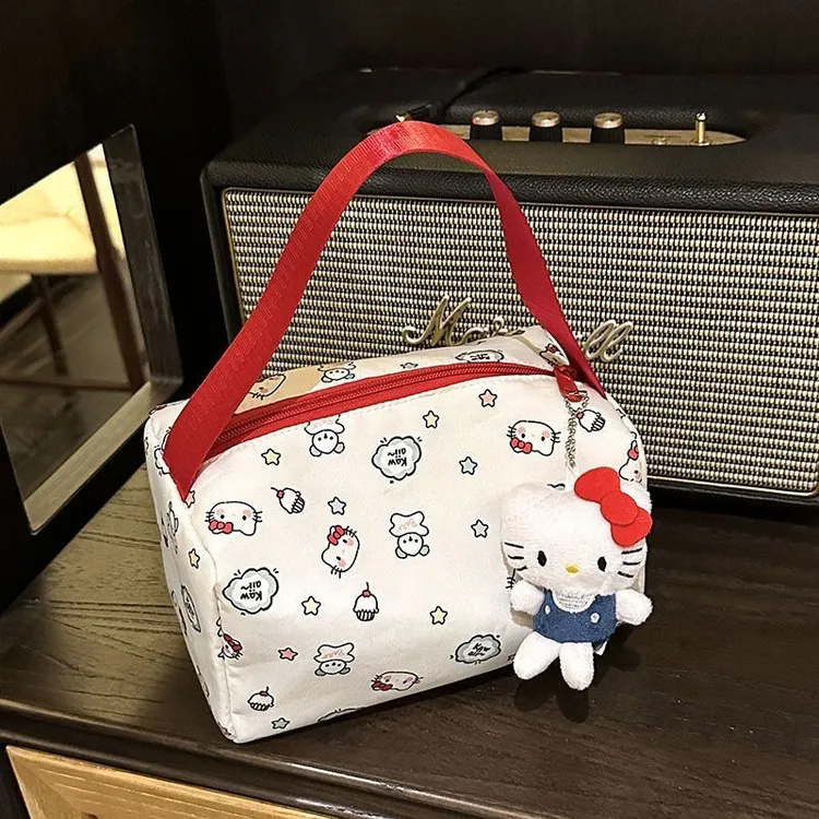 helloKitty可爱化妆包手拿包便携大容量收纳包洗漱包立体手提包女