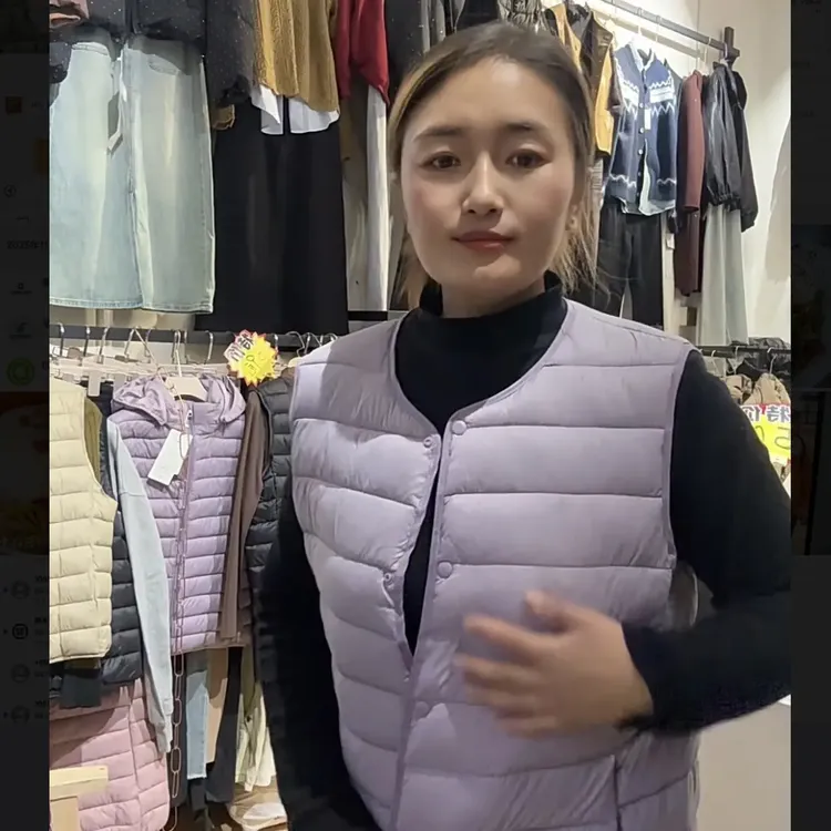 秋冬款常规无袖常规款女秋冬短款轻薄修身