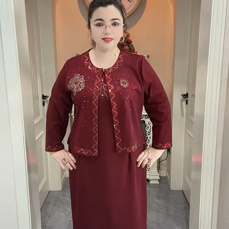 结婚礼服妈妈喜服婚宴装春冬秋套装裙