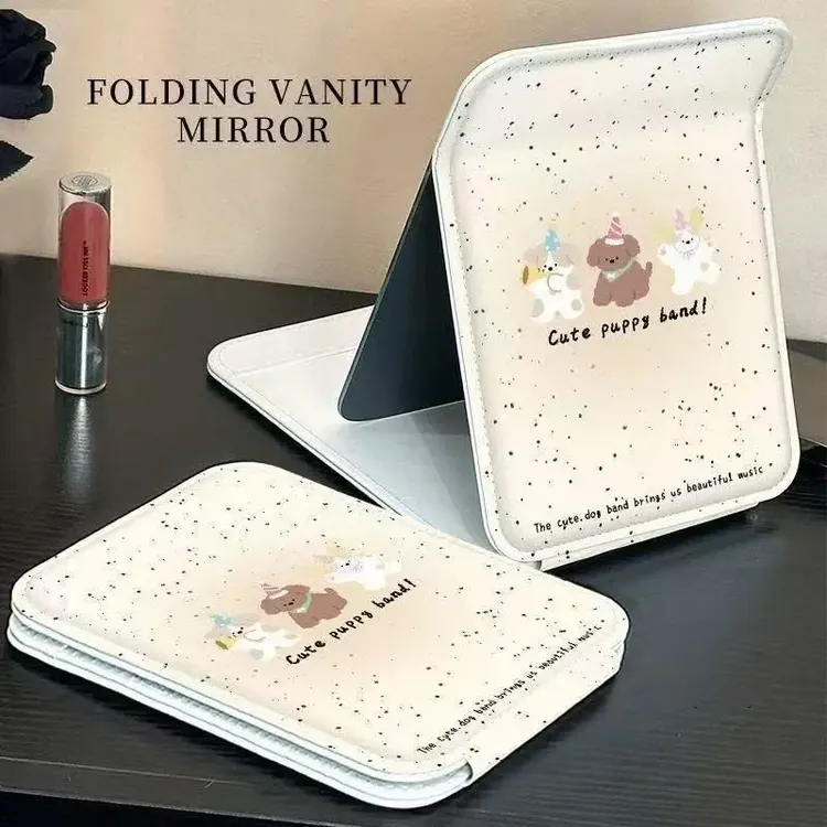 折叠式郁金香化妆镜便携梳妆台高清折叠镜子学生宿舍专用新折叠镜