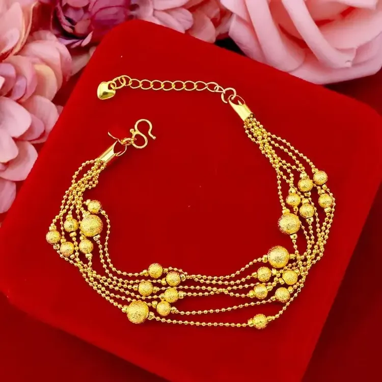 铜合金手链 正品磨砂多线手链女款转运招财送女生爱人礼物