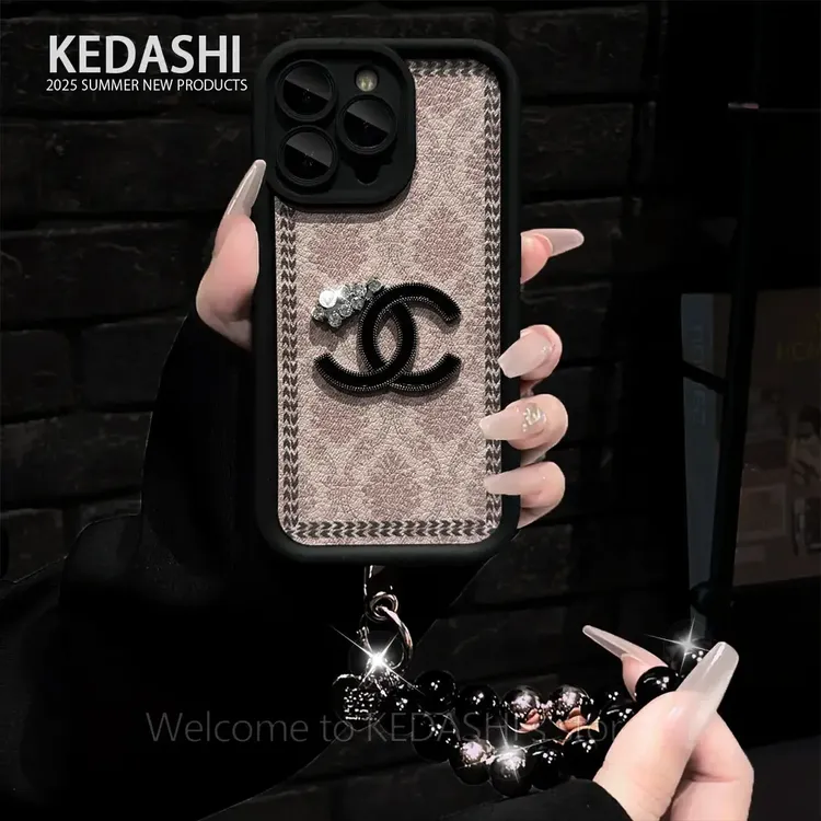 ZUOYOU布艺方格适用苹果16PROMAX华为VIVO小米OPPO手链手机壳女