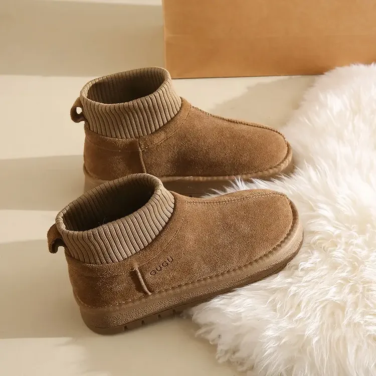 雪地靴女2025新款冬季加绒加厚保暖大棉鞋厚底袜子短靴女棉靴冬天