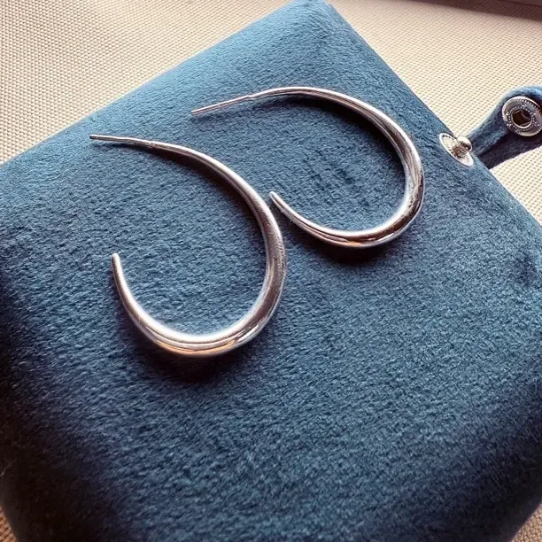 925银耳饰 欧美风银色拼色日韩原创设计耳环