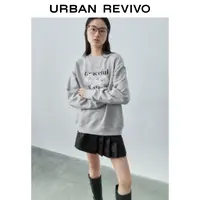 UR2025秋季新款女装都市学院芭蕾风蝴蝶结字母卫衣UYU450012