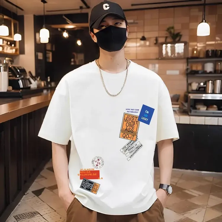 仓石一树夏季新款短袖t恤男休闲学生潮流半袖港风宽松体恤衫上衣