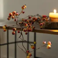 【七呀】仿真山楂果实树枝假花仿真花客厅装饰摆设干花落地装饰摆件