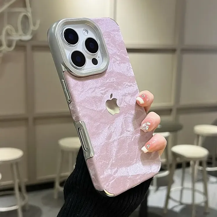 电镀绒布雪山纹适用iPhone16promax苹果15手机壳14高级感13创意12