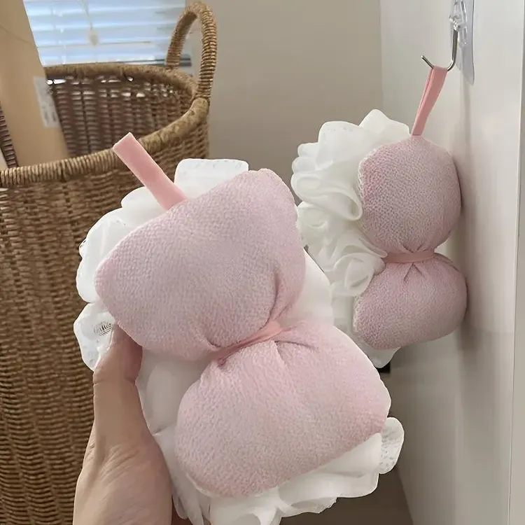 家用少女心蝴蝶结浴球搓澡球起泡沫丰富可爱柔软沐浴球洗澡浴花球