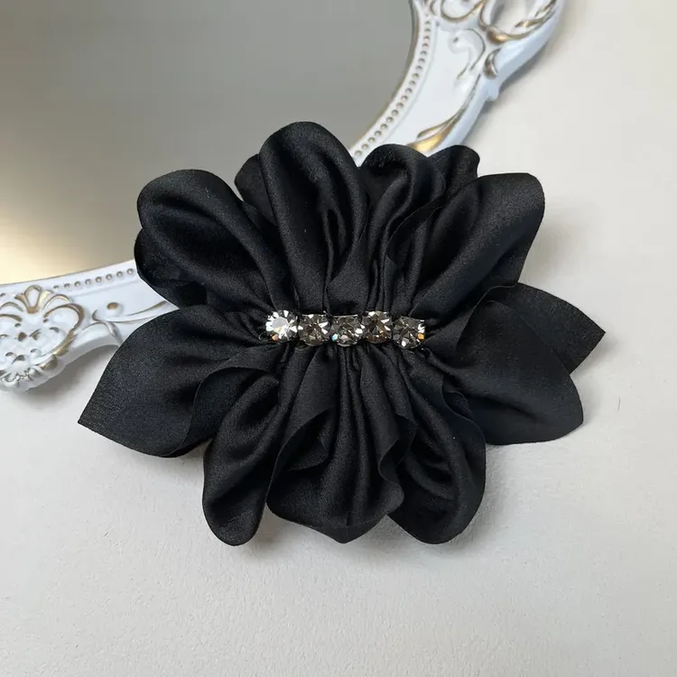 黑色轻奢高级感蝴蝶结香蕉夹发饰发夹低马尾简约气质优雅百搭