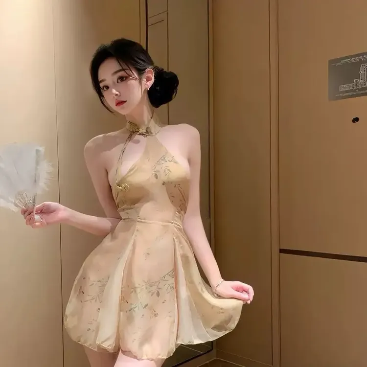 古风旗袍连衣裙性感纯欲风性感约会睡裙