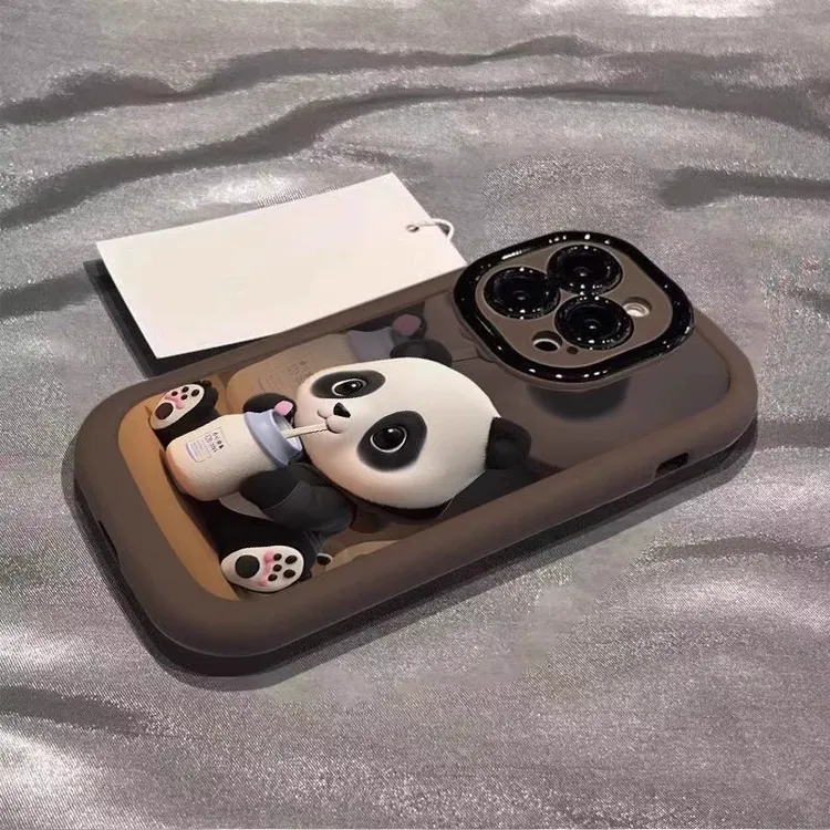 【进口软硅胶】熊猫适用苹果16promax手机壳新款iPhone16pro防摔16p