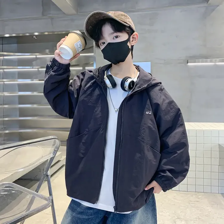 男童外套春秋新款儿童衣服中大童纯色2025秋装季痞帅拉链洋气潮牌
