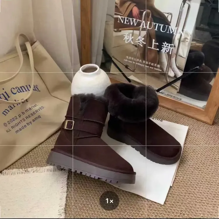 雪地靴女冬季加绒加厚中筒两穿防滑保暖韩版百搭棉鞋