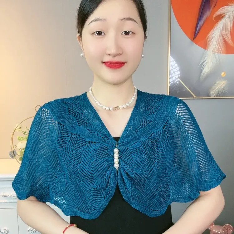 春夏季空调针织镂空披肩外搭可穿时尚袖套薄款护颈显瘦女