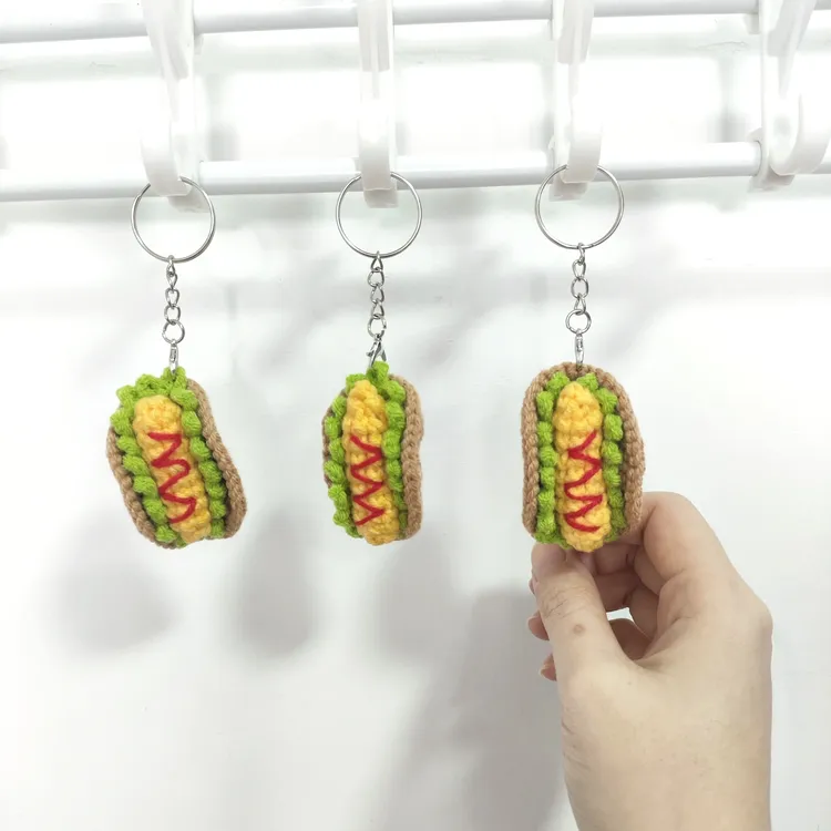 迷你小蛋糕挂饰热狗口袋吐司吃货挂饰钥匙扣可爱背包挂件装饰品