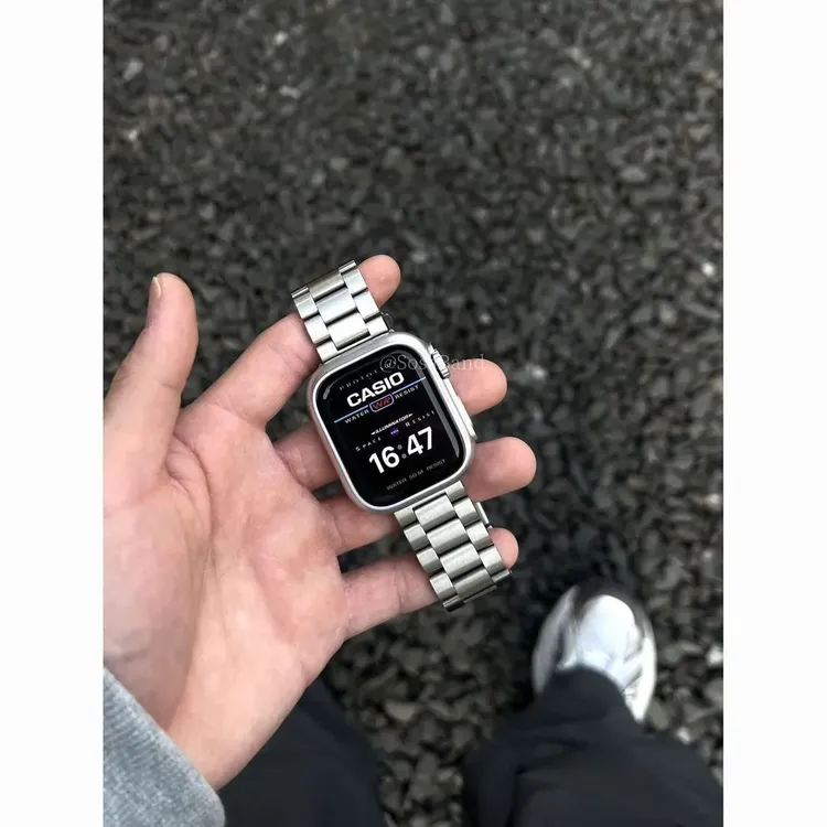 适用小米手环9Pro/8pro表带小米红米Watch5质感不锈钢三株金属