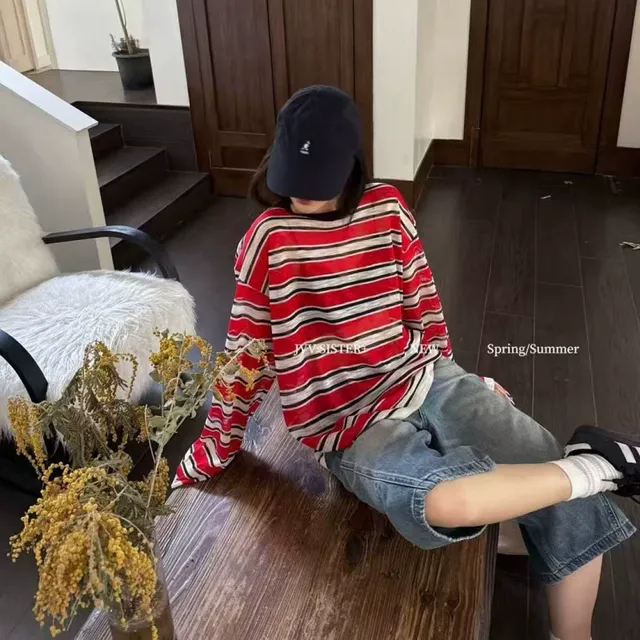 2025夏季新款JVV SISTER时尚薄款冰丝针织衫防晒衣T恤长袖女上衣