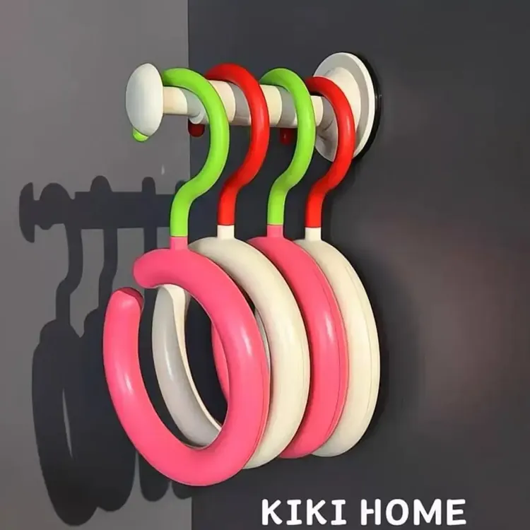 多巴胺挂钩多功能可旋转免打孔围巾帽子包包挂架圆形丝巾展示架子