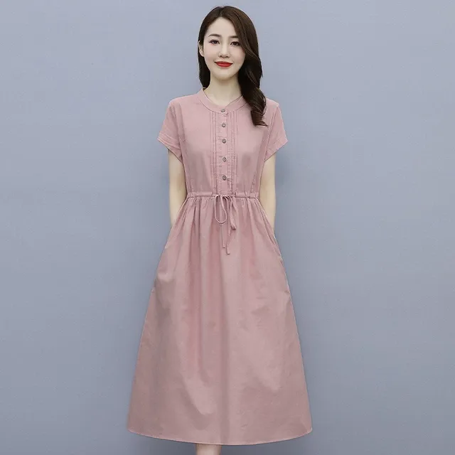 纯棉连衣裙女夏季2025年新款小个子气质全棉高端正式场合棉麻裙子