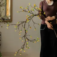 【七呀】仿真海棠果树枝干花花束轻奢高端花艺客厅假花桌面装饰品