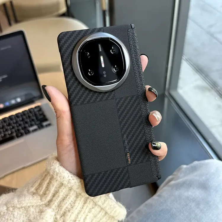 适用华为MateX6手机壳新款拼接碳纤维纹中轴超薄全包高档防摔后壳