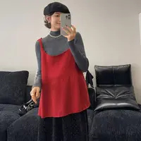 韩版简约针织纯欲风圆领针织衫毛衣两件套