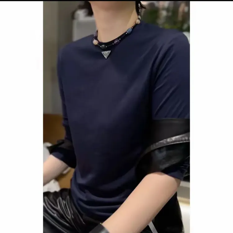 《顶配忘不掉》《自带香味》6587简约T恤长袖休闲圆领上衣时尚女装