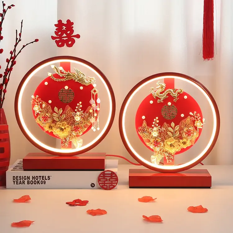 结婚台灯红色长明灯喜灯一对新娘陪嫁灯婚房结婚礼物送新娘实用