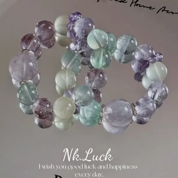 手链 【紫荆】21mm紫兔毛紫水绿萤柠檬黄天然微瑕原创设计手串15mm