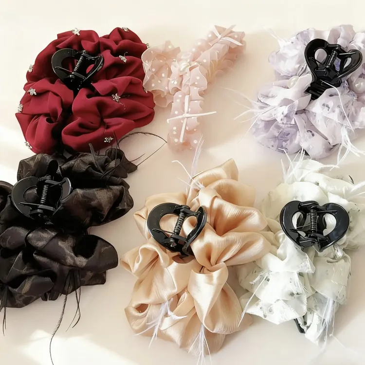 混款发饰三个装韩国发饰ins风头饰秋冬新款饰品头绳方巾发绳