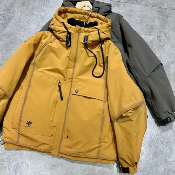 秋冬季连帽工装白鸭绒外套男士加厚保暖户外宽松机能风潮流