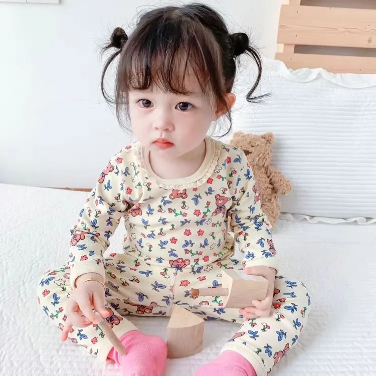 宝宝秋衣套装秋冬女童秋裤睡衣无骨加厚儿童内衣婴幼儿保暖衣qt