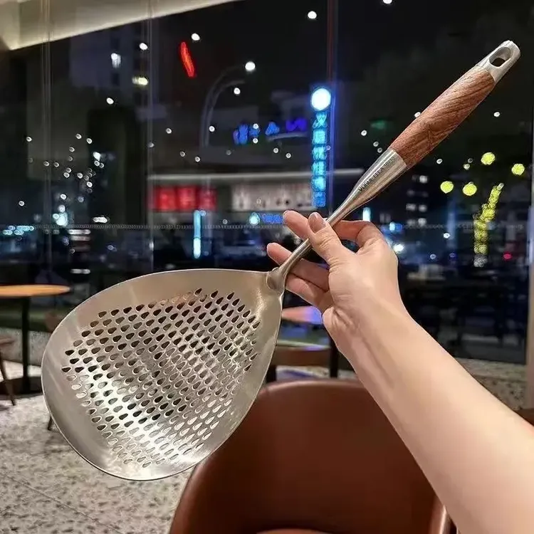 不锈钢大花椒漏勺捞面捞饺子神器