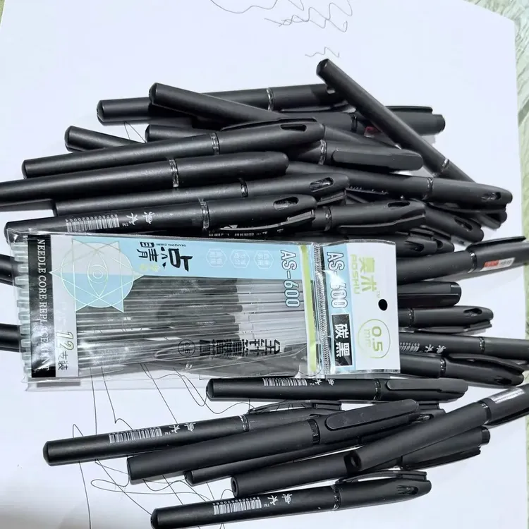 30个中性笔mm子弹头速干水笔学生考试用签字笔办公学习文具