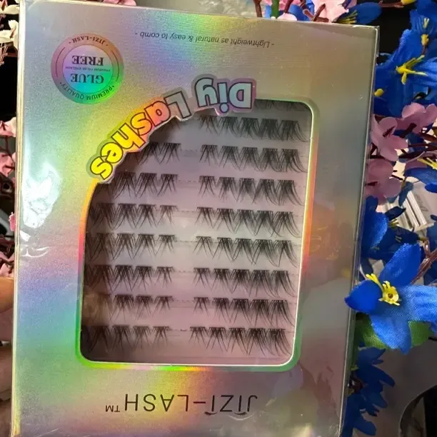 免胶假睫毛蓝眼泪自然卷翘浓密无需胶水真分段式新手自粘假睫毛