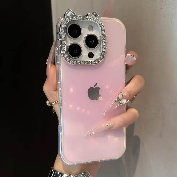 新款高颜值镭射果冻适用17promax手机壳iPhone16圆边15防摔141312