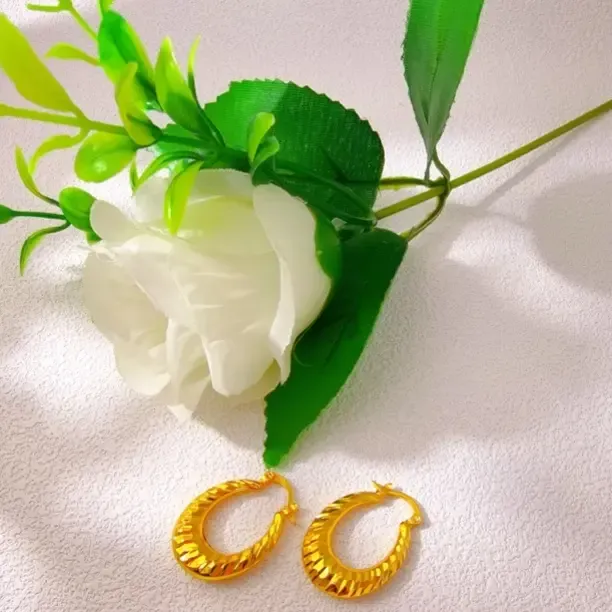 合金耳饰 MG 时尚U型花花耳环0.07g