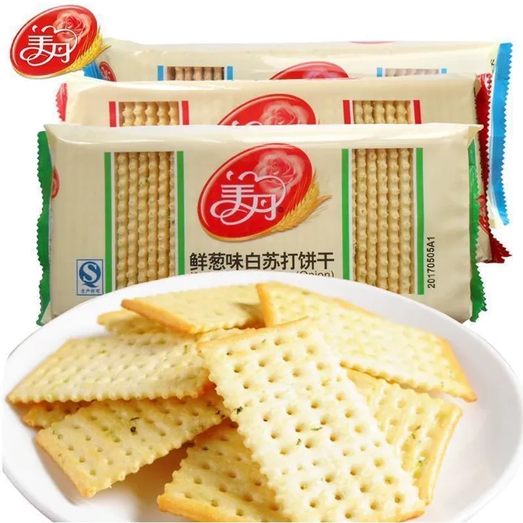 美丹苏打饼干大包香葱咸味低无蔗糖精脂梳打饼干早餐整箱