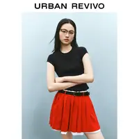 UR2025秋季新款女装时尚百搭纯色修身圆领短袖T恤UWB450008