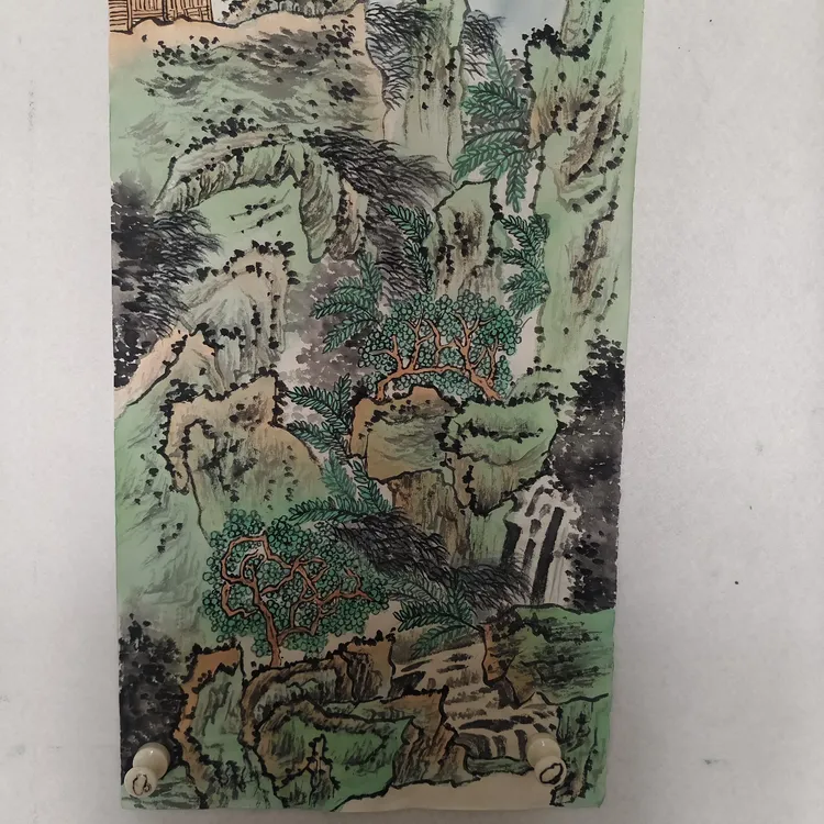 写意青绿淡雅山水国画作品已托底