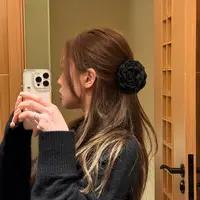 法式复古立体玫瑰花抓夹鲨鱼夹气质高级感后脑勺发夹头饰女