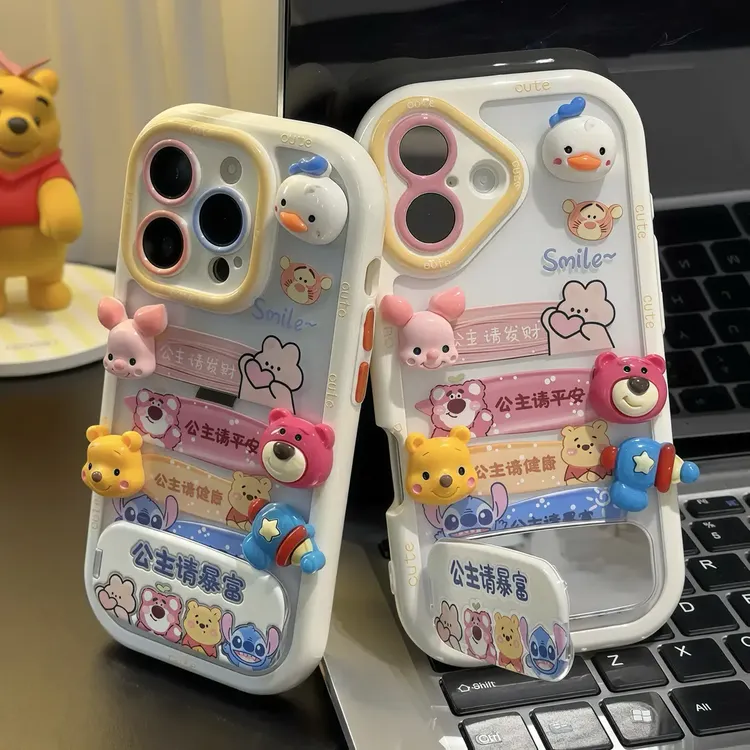 网红可爱手机壳女暴富支架适用苹果15iPhone14小米16vivoppo华为
