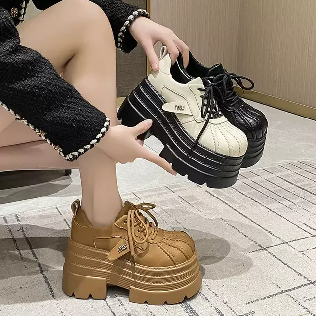 10cm厚底增高英伦风小皮鞋女2025新款春夏女鞋子乐福鞋玛丽珍单鞋