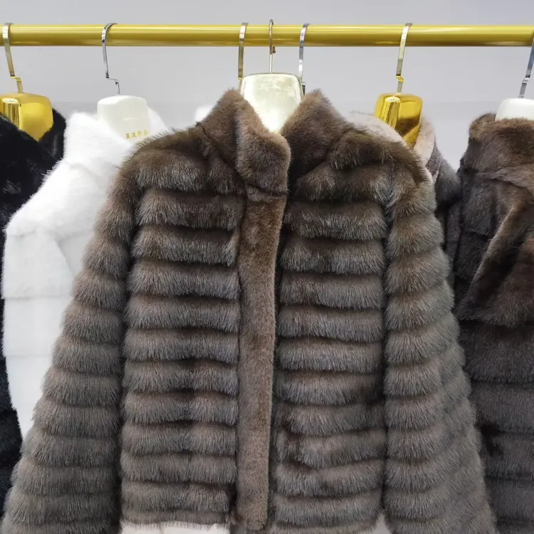 冬季设计师新款竹节貂百搭高端轻奢时尚短外套保暖上衣