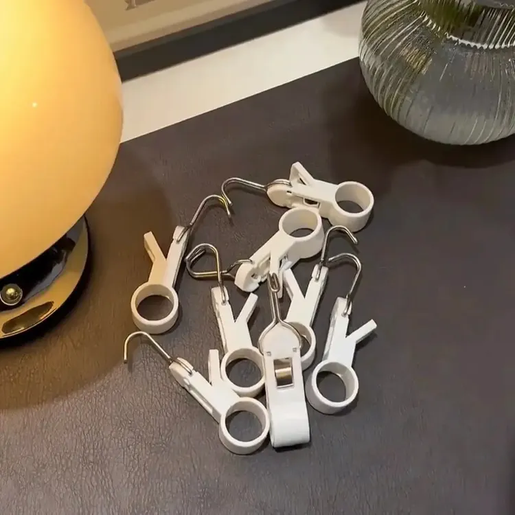 【可挂可夹】免打孔对对夹夹管对对夹挂钩厨房夹子套穿管塑料毛巾夹