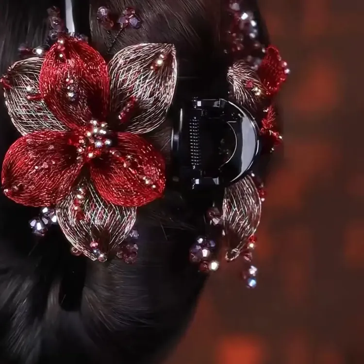 日韩复古宫廷休闲风抓夹女发夹纯手工顶夹夹子气质