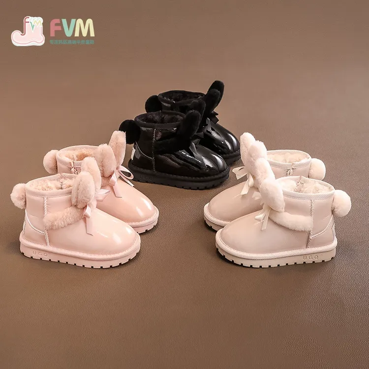 FVM女童鞋子儿童二棉鞋2025新款冬季加绒加厚雪地靴宝宝保暖棉靴