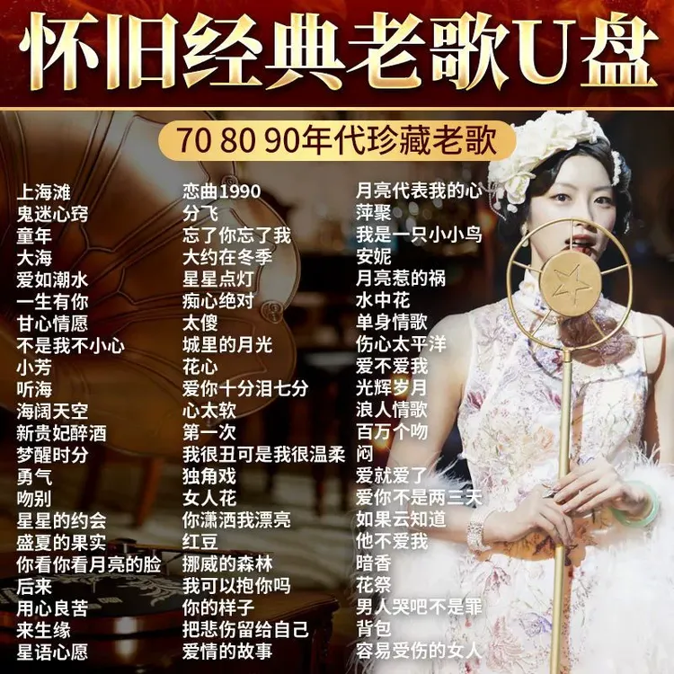 老歌车载音乐u盘7080后国粤语精选经典怀旧歌曲MP3无损高音质MP4